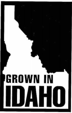 Mark consisting of a rectangle containing the outline of the state of Idaho and the words GROWN IN IDAHO. Mark consisting of a rectangle containing the outline of the state of Idaho and the words GROWN IN IDAHO.