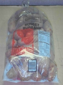 Specimen consisting of a bag of potatoes featuring the mark. Specimen consisting of a bag of potatoes featuring the mark.