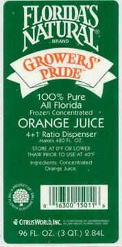A specimen consisting of a orange juice label featuring the mark A specimen consisting of a orange juice label featuring the mark