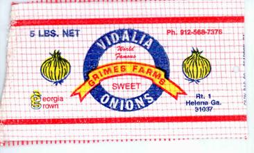 Specimen consisting of the wrapper for a bag of onions bearing the VIDALIA mark Specimen consisting of the wrapper for a bag of onions bearing the VIDALIA mark