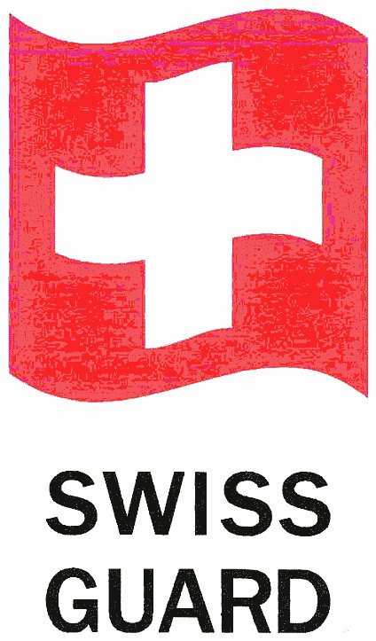 Swiss flag with words "Swiss Guard" below it Swiss flag with words "Swiss Guard" below it