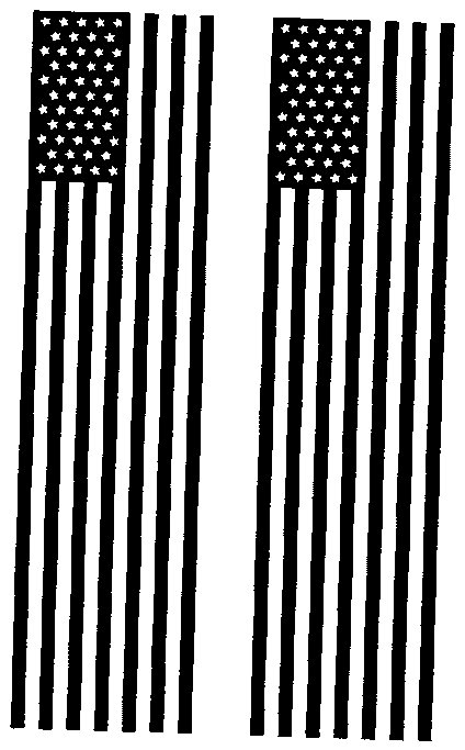 Two vertical American flags Two vertical American flags