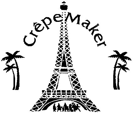 Eiffel Tower with palm trees and the wording "Crepe Maker" Eiffel Tower with palm trees and the wording "Crepe Maker"