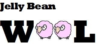 The words Jelly Bean Wool. The two O's in wool are represented by sheep. The words Jelly Bean Wool. The two O's in wool are represented by sheep.