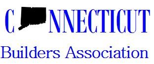 The words Connecticut Builders Association. The "O" in Connecticut is represented by a shaded image in the shape of the state of Connecticut. The words Connecticut Builders Association. The "O" in Connecticut is represented by a shaded image in the shape of the state of Connecticut.