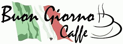 Italian flag and cup with words "Buon Giorno Caffe" on it Italian flag and cup with words "Buon Giorno Caffe" on it