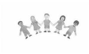 Design of a group of children holding hands. Design of a group of children holding hands.