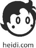 Design comprising the wording 'HEIDI.COM' in stylized font appearing below a stylized design of a girl's head. Design comprising the wording 'HEIDI.COM' in stylized font appearing below a stylized design of a girl's head.