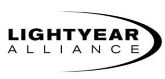 Design comprising the wording 'LIGHTYEAR ALLIANCE' represented in stylized font with a curved line to the right of the wording. Design comprising the wording 'LIGHTYEAR ALLIANCE' represented in stylized font with a curved line to the right of the wording.