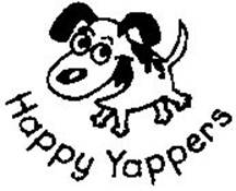 Design comprising a dog with the wording 'Happy Yappers' represented in stylized font underneath. Design comprising a dog with the wording 'Happy Yappers' represented in stylized font underneath.