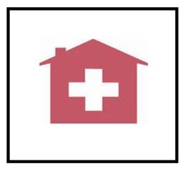Description: A mark consisting of a red silhouette of a house containing a white equilateral cross. Description: A mark consisting of a red silhouette of a house containing a white equilateral cross.