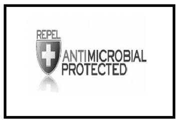 Description: A mark consisting of the wording REPEL and ANTIMICROBIAL PROTECTED and a triangular shield containing an upright equilateral cross. Description: A mark consisting of the wording REPEL and ANTIMICROBIAL PROTECTED and a triangular shield containing an upright equilateral cross.